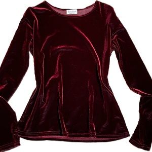 Goth Velvet Red or Burgundy Top